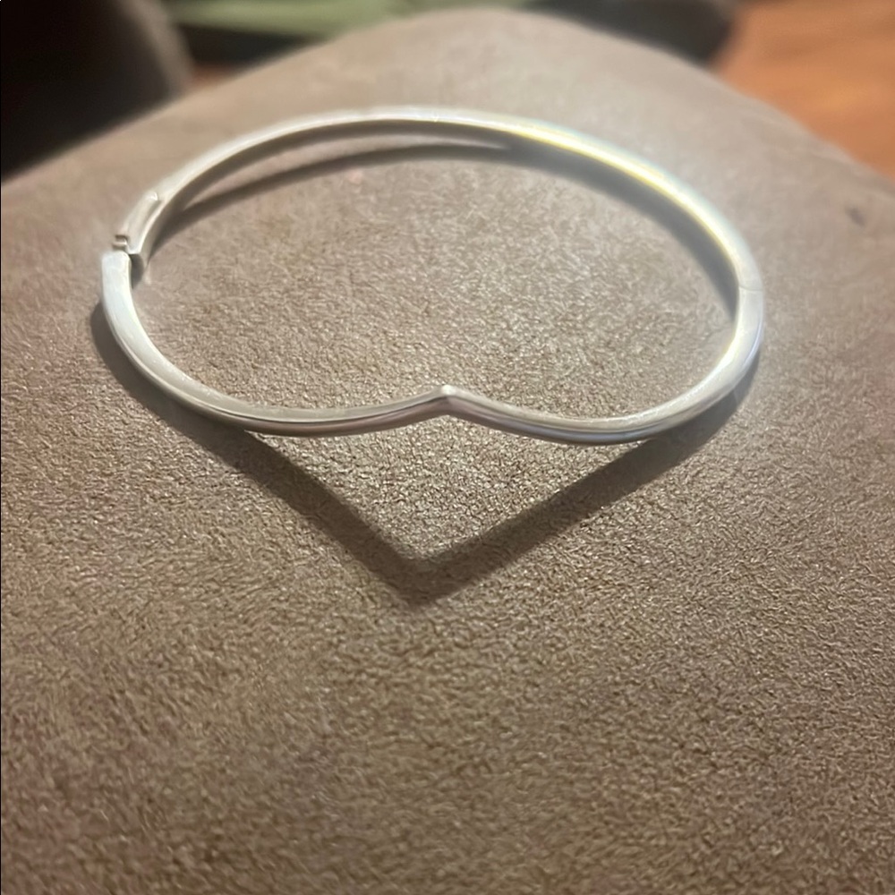 Pandora 925 Real Silver Chevron Bangle Bracelet.